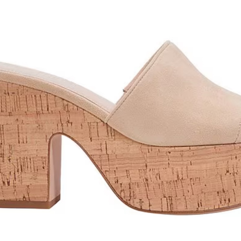 Kate Spade Ibiza Cream Platform Mules with Cork Sole